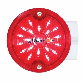 21 LED 3-1/4" Dual Function Signal Light For Harley Motorcycle With Housing - Red LED/Red Lens - United Pacific 31219