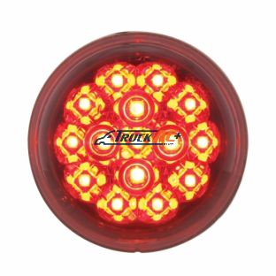 15 LED 2-3/8" Dual Function Signal Light For Harley Motorcycle - Red LED/Clear Lens - United Pacific 36776