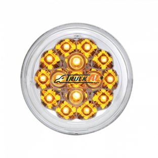 15 LED 2-3/8" Turn Signal Light For Motorcycle- Amber LED/Clear Lens - United Pacific 37118