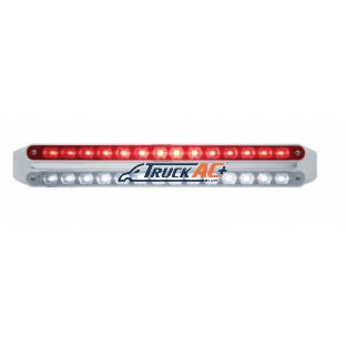 Dual 14 LED 12" Light Bars - Red & White LED/Red & Clear Lens - United Pacific 37672
