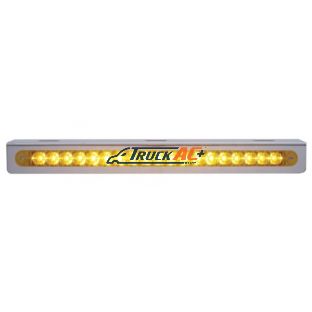 12-3/4" Stainless Light Bracket With 19 LED 12" Light Bar - Amber LED/Amber Lens - United Pacific 37924