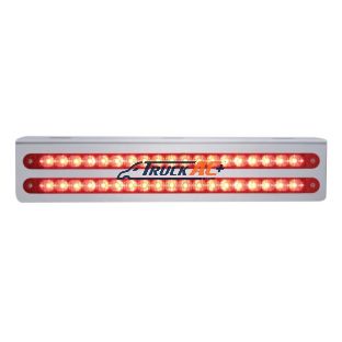 12-3/4" Stainless Light Bracket With 2X 19 LED 12" Light Bars - Red LED/Red Lens - United Pacific 37929