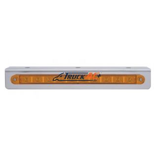 9-3/4" Stainless Light Bracket With 10 LED 9" Light Bar - Amber LED/Amber Lens - United Pacific 20761