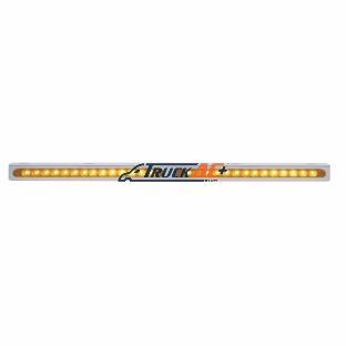 25-5/16" Stainless Light Bracket With 2X 14 LED 12" Light Bars - Amber LED/Amber Lens - United Pacific 20781