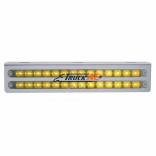 12-3/4" Stainless Light Bracket With 2X 14 LED 12" Light Bars - Amber LED/Chrome Lens - United Pacific 20792