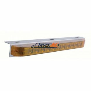 17-5/16" Stainless Light Bracket With 11 LED 17" Light Bar - Amber LED/Amber Lens - United Pacific 20901