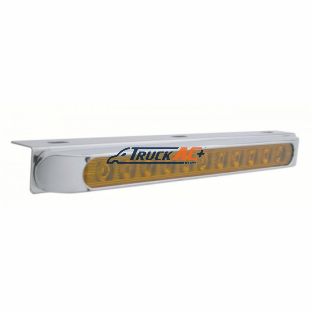 17-5/16" Stainless Light Bracket With 11 LED 17" Light Bar & Bezel - Amber LED/Amber Lens - United Pacific 20905