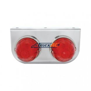 Stainless Light Bracket With 2X 17 LED Watermelon Lights - Red LED/Red Lens - United Pacific 32323