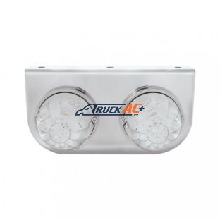 Stainless Light Bracket With 2X 17 LED Watermelon Lights - Amber LED/Clear Lens - United Pacific 32324
