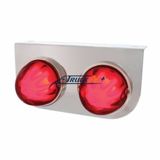 Stainless Light Bracket With 2X 9 LED Dual Function Watermelon GloLight - Red LED/ Red Lens - United Pacific 34425