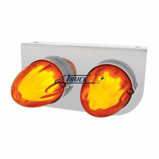 Stainless Light Bracket With 2X 9 LED Dual Function Watermelon GloLight - Amber LED/Amber Lens - United Pacific 34452
