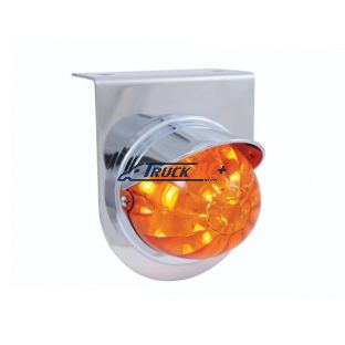 Stainless Light Bracket With 17 LED Dual Function Watermelon Light & Visor - Amber LED/Dark Amber Lens - United Pacific 37248
