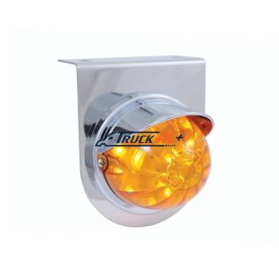 Stainless Light Bracket With 17 LED Watermelon Light & Visor - Amber LED/Amber Lens - United Pacific 37252