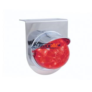 Stainless Light Bracket With 17 LED Watermelon Light & Visor - Red LED/Red Lens - United Pacific 37253