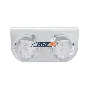 SS Light Bracket With 2X 17 LED Dual Function Watermelon Lights & Visors - Amber LED/Clear Lens - United Pacific 37259