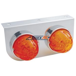 Stainless Light Bracket With 2X 17 LED Watermelon Lights - Amber LED/Dark Amber Lens - United Pacific 37313