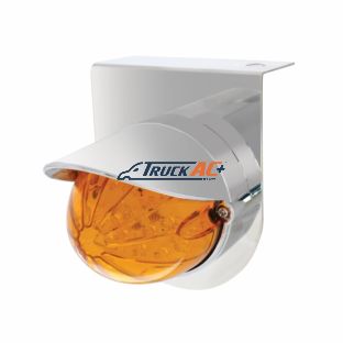 Stainless Light Bracket With 19 LED Bullet Style Grakon 1000 Light & Visor - Amber LED/Amber Lens - United Pacific 37454