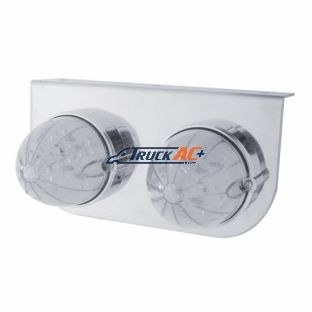 Stainless Light Bracket With 2X 19 LED Bullet Style Grakon 1000 Lights - Amber LED/Clear Lens - United Pacific 37461