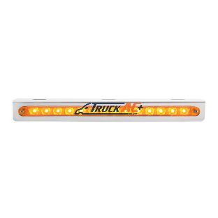 Stainless Light Bracket With 14 LED 12" Sequential Light Bar (Left to Right) - Amber LED/Amber Lens - United Pacific 37514