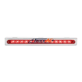 Stainless Light Bracket With 14 LED 12" Sequential Light Bar (Left to Right) - Red LED/Red Lens - United Pacific 37515