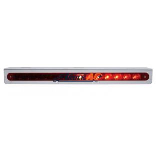 Stainless Light Bracket With 14 LED 12" Sequential Light Bar (Right to Left) - Red LED/Red Lens - United Pacific 37519