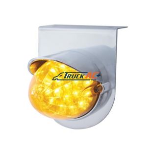 Stainless Light Bracket With 19 LED Reflector Light & Visor - Amber LED/Amber Lens - United Pacific 37721