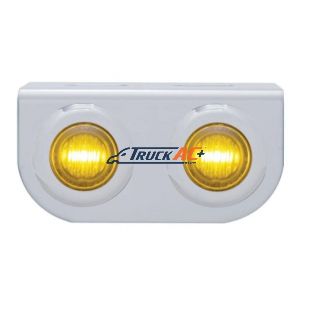 Stainless Light Bracket With 2X 3 LED 3/4" Mini Lights - Amber LED/Amber Lens - United Pacific 37831