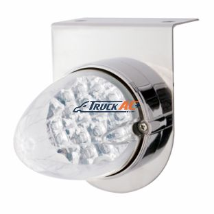 Stainless Light Bracket With 19 LED Reflector Light - Amber LED/Clear Lens - United Pacific 37886