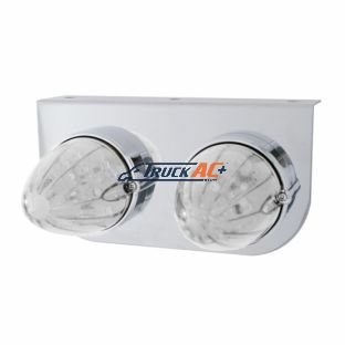 Stainless Light Bracket With 2X 19 LED Watermelon Lights - Amber LED/Clear Lens - United Pacific 37891
