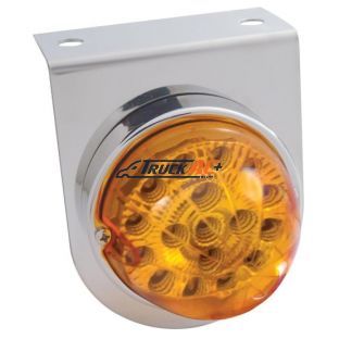 Stainless Light Bracket With 17 LED Clear Reflector Light - Amber LED/Amber Lens - United Pacific 39618