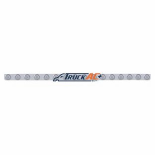 79-1/2" Stainless Bumper Light Bracket With 16X 9 LED 2" Lights & Visors - Amber LED/Clear Lens - United Pacific 62737
