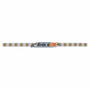79-1/2" SS Bumper Light Bracket With 16X 9 LED 2" Reflector Lights & Visors -Amber LED & Lens - United Pacific 62740