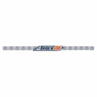 79-1/2" SS Bumper Light Bracket With 16X 7 LED 2" Reflector Lights & Visors -Amber LED/Clear Lens - United Pacific 62745