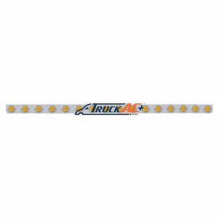 79-1/2" Stainless Bumper Light Bracket With 16X 9 LED 2" Lights & Bezels - Amber LED/Amber Lens - United Pacific 62836