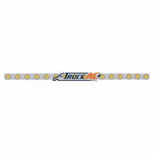 79-1/2" SS Bumper Light Bracket With 16X 7 LED 2" Reflector Lights & Bezels -Amber LED & Lens - United Pacific 62844