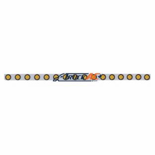 79-1/2" Stainless Bumper Light Bracket With 16X 9 LED 2" Light & Grommets - Amber LED/Amber Lens - United Pacific 62936