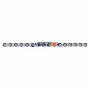79-1/2" Stainless Bumper Light Bracket With 16X 9 LED 2" Light & Grommets - Amber LED/Clear Lens - United Pacific 62937