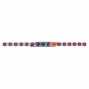 79-1/2" Stainless Bumper Light Bracket With 16X 9 LED 2" Light & Grommets - Red LED/Red Lens - United Pacific 62938