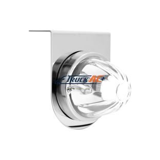 Dual Function Glass Watermelon Light With Stainless Steel Light Bracket Kit With LED Bulb-White LED/Clear Lens - United Pacific 20415
