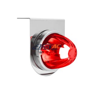 Dual Function Glass Watermelon Light With Stainless Steel Light Bracket Kit With LED Bulb-Red LED/Red Lens - United Pacific 20444