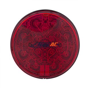 12 LED 4" Round Light (Stop, Turn & Tail) With Heated Lens - Red LED/Red Lens - United Pacific 36072