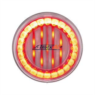 33 LED 4" Round Lumos Light X-Series (Stop, Turn & Tail) - Red LED/Clear Lens - United Pacific 36092