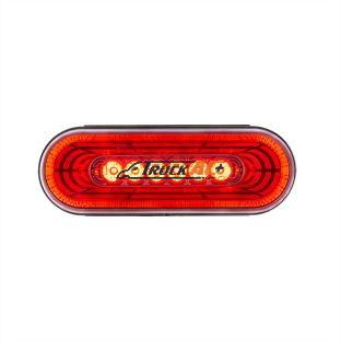 22 LED 6" Oval Abyss Light (Stop, Turn & Tail) - Red LED/Clear Lens - United Pacific 36571