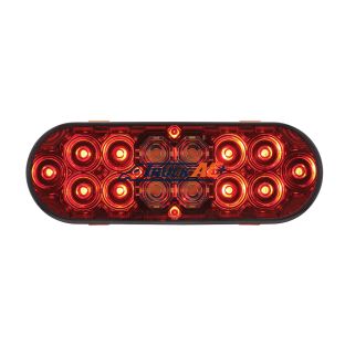 6" Oval Combo Light With 14 LED Stop, Turn & Tail & 16 LED Back-Up -Red LED/Red Lens - United Pacific 36609