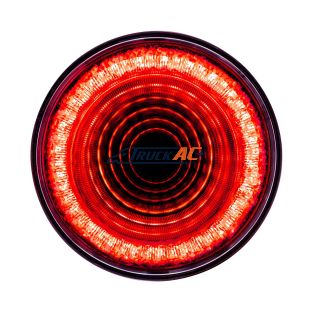 24 LED 4" Round Mirage Light (Stop, Turn & Tail) - Red LED/Red Lens - United Pacific 36652