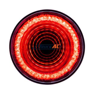 24 LED 4" Round Mirage Light (Stop, Turn & Tail) - Red LED/Red Lens - United Pacific 36652B