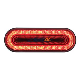 24 LED 6" Oval Mirage Light (Stop, Turn & Tail) - Red LED/Red Lens - United Pacific 36656