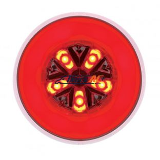 18 LED 4" Round GloLight (Stop, Turn & Tail) - Red LED/Red Lens - United Pacific 36922B