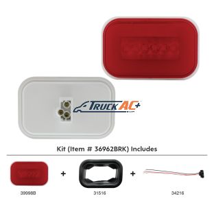 14 LED Rectangular GloLight Kit (Stop, Turn & Tail) - Red LED/Red Lens - United Pacific 36962BRK