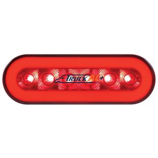 22 LED 6" Oval GloLight (Stop, Turn & Tail) - Red LED/Red Lens - United Pacific 37128